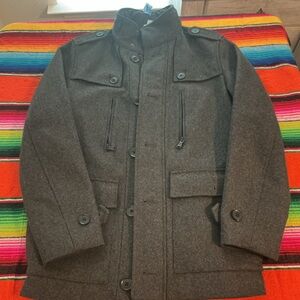 EXPRESS Men’s Wool Blend Field Jacket Coat Gray Size S/P Military Style